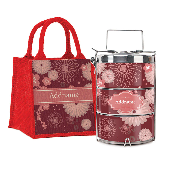 Teezbee.com - Spring Sakura Insulated Tiffin Carrier & Lunch Bag