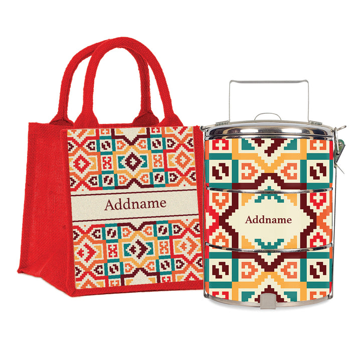 Teezbee.com - Bohemian Stitch Tiffin Carrier & Lunch Bag