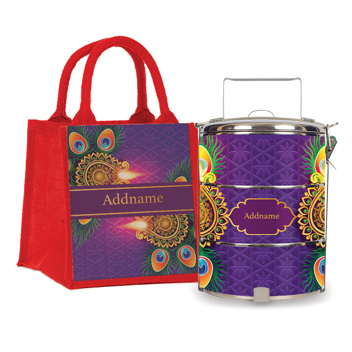Teezbee.com - Diwali Peacock Tiffin Carrier & Lunch Bag