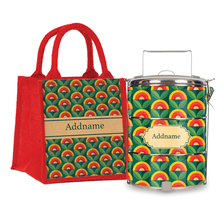 Teezbee.com - Retro Leaf Tiffin Carrier & Lunch Bag