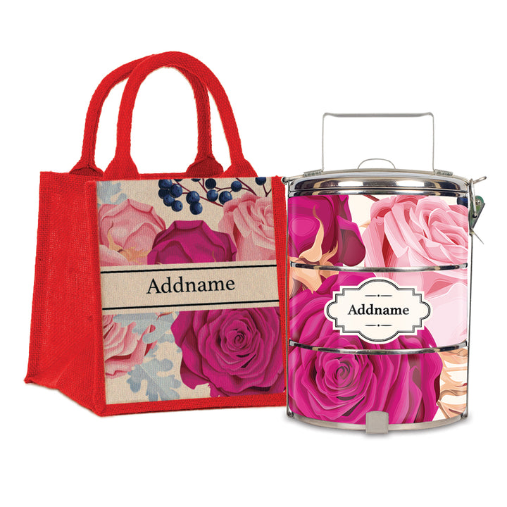 Teezbee.com - Rose Tiffin Carrier & Lunch Bag