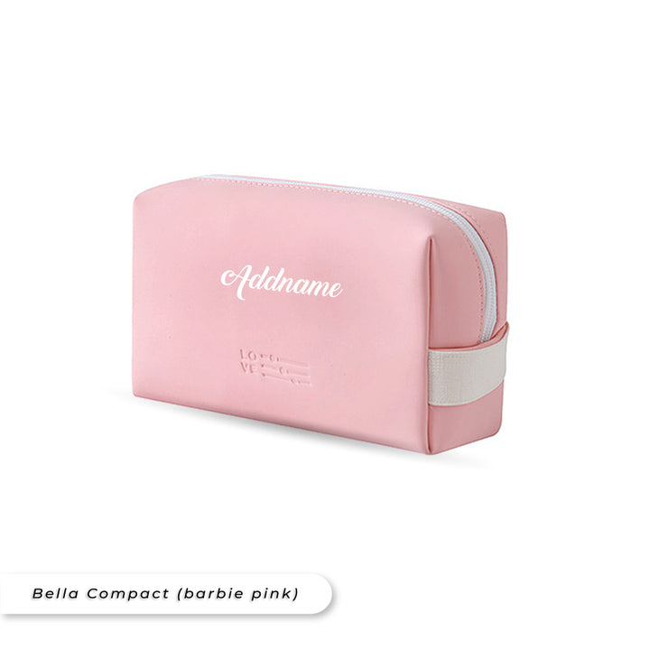 Teezbee.com - Bella Compact Cosmetic Pouch (Barbie Pink)