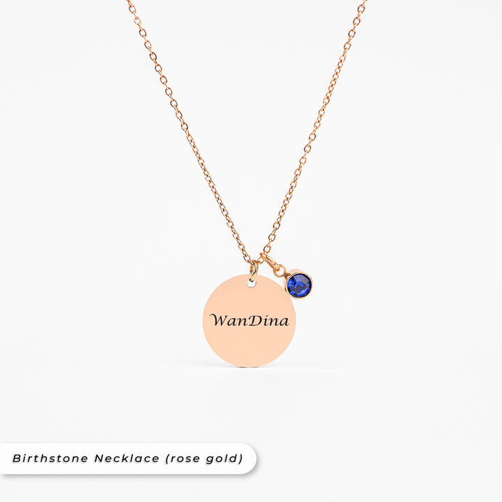 Teezbee.com - Yours Truly Birthstone Necklace (Rose Gold)
