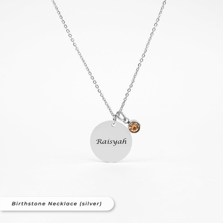 Teezbee.com - Yours Truly Birthstone Necklace (Silver)