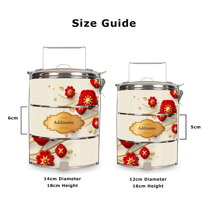 Teezbee.com - Blossom Sakura Tiffin Carrier (Standard | Size Guide)
