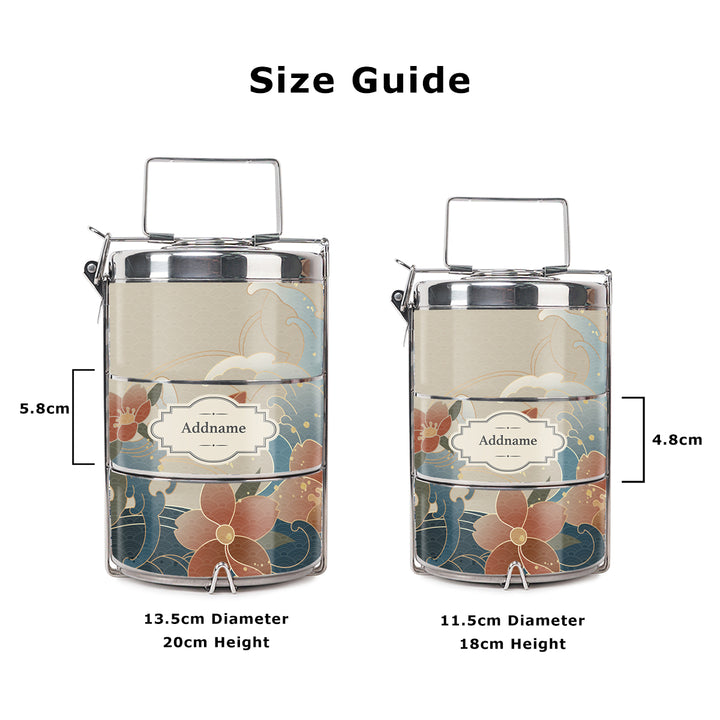 Teezbee.com - Blossom Wave Tiffin Carrier (Premium | Size Guide)