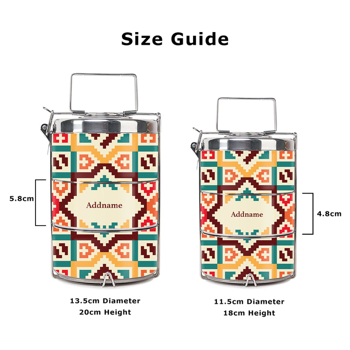 Teezbee.com - Bohemian Stitch Insulated Tiffin Carrier (Size Guide)