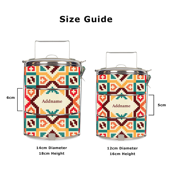 Teezbee.com - Bohemian Stitch Tiffin Carrier (Size Guide)