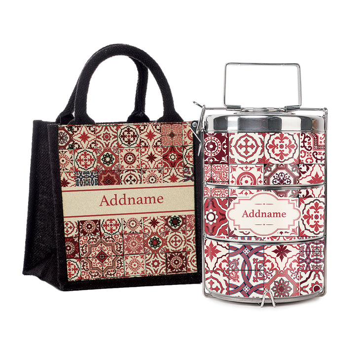 Teezbee.com - Azulejo Insulated Tiffin Carrier & Lunch Bag
