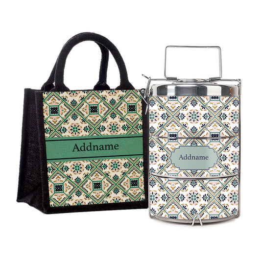 Teezbee.com - Moroccan Talavera Glaze Insulated Tiffin Carrier & Lunch Bag