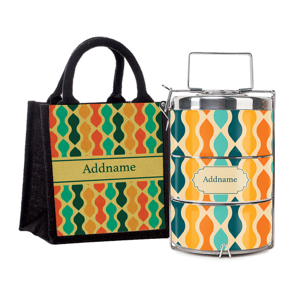 Teezbee.com - Retro Ogee Insulated Tiffin Carrier & Lunch Bag
