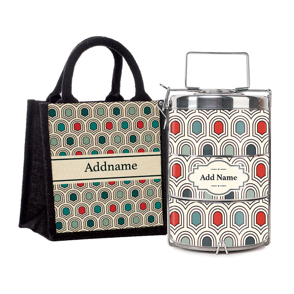 Teezbee.com - Seamless Mosaic Insulated Tiffin Carrier & Lunch Bag