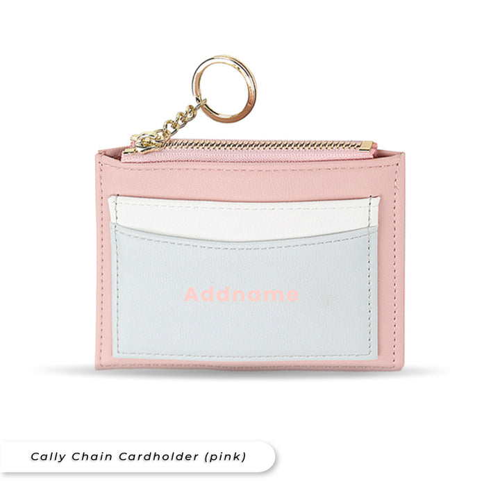 Teezbee.com - Cally Personalised Chain Cardholder (Pink)