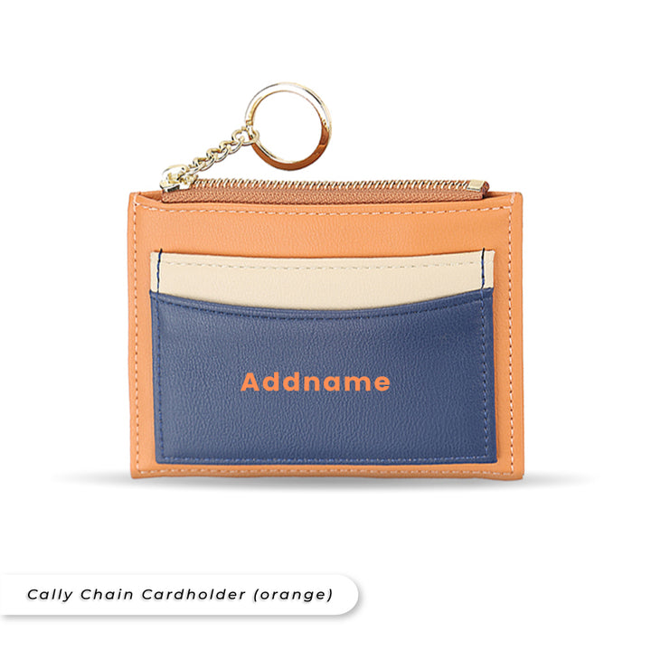 Teezbee.com - Cally Personalised Chain Cardholder (Orange)