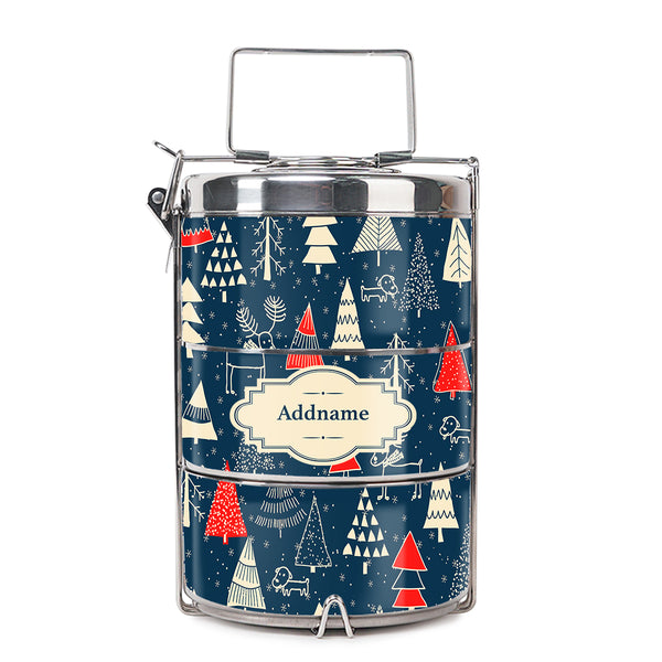 Teezbee.com - Christmas Doodle Insulated Tiffin Carrier