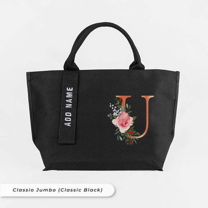 Teezbee.com - Classio Jumbo Canvas Tote Bag (Classic Black)