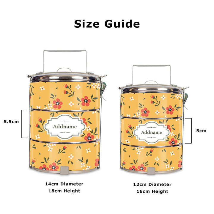 Teezbee.com - Cute Floral Tiffin Carrier (Size Guide)