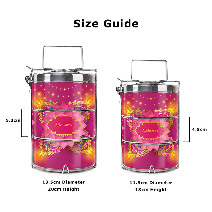 Teezbee.com - Diwali Mandala Insulated Tiffin Carrier (Size Guide)