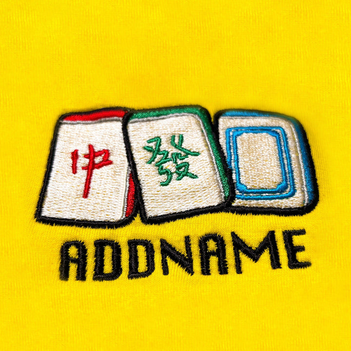 Teezbee.com - Auspicious Mahjong Pocket Embroidery (Red)