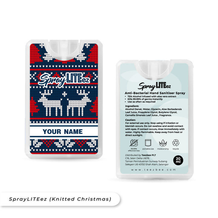 Teezbee.com - SprayLITE ez Personalised Pocket Spray (Knitted Christmas)