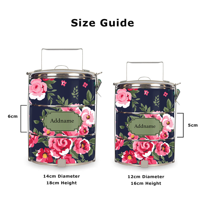Teezbee.com - Flora Blossom Tiffin Carrier (Size Guide)
