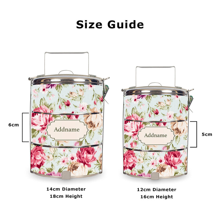 Teezbee.com - Flora Carnation Tiffin Carrier (Size Guide)