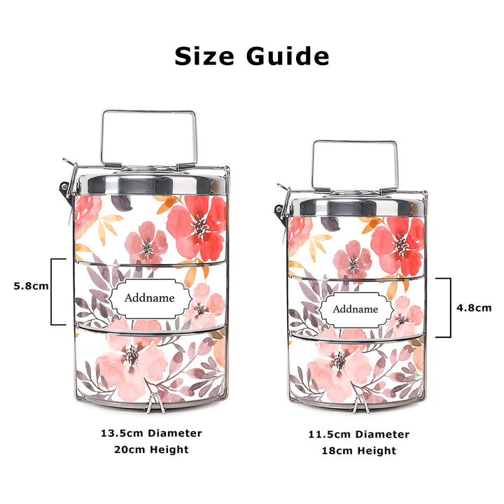 Teezbee.com - Flora Honey Insulated Tiffin Carrier (Size Guide)