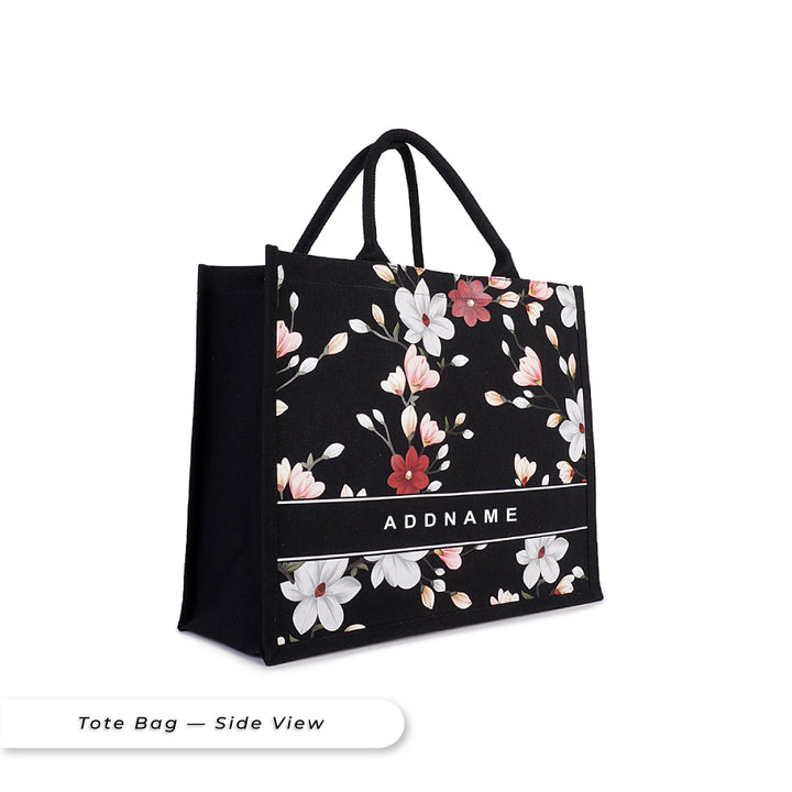 Teezbee.com - Flora Ixia Canvas Tote Bag (Side View)