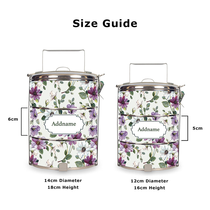 Teezbee.com - Flora Violet Tiffin Carrier (Size Guide)