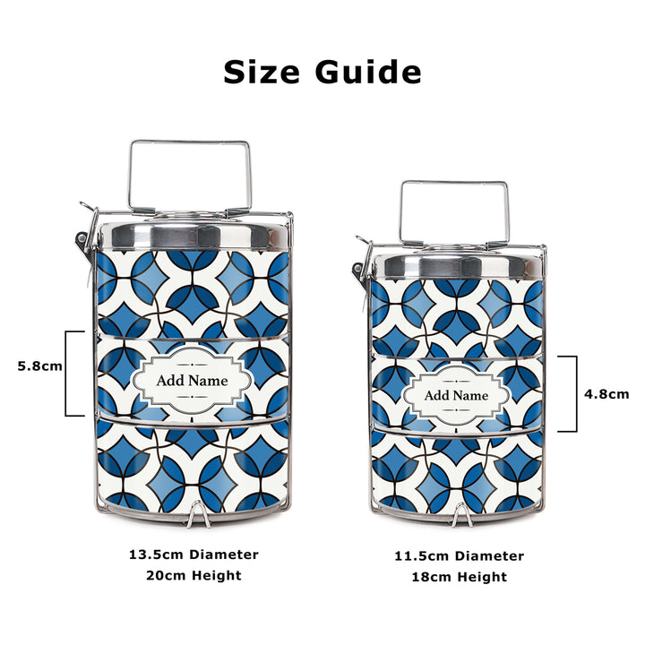Teezbee.com - Flora Mosaic Insulated Tiffin Carrier (Size Guide)