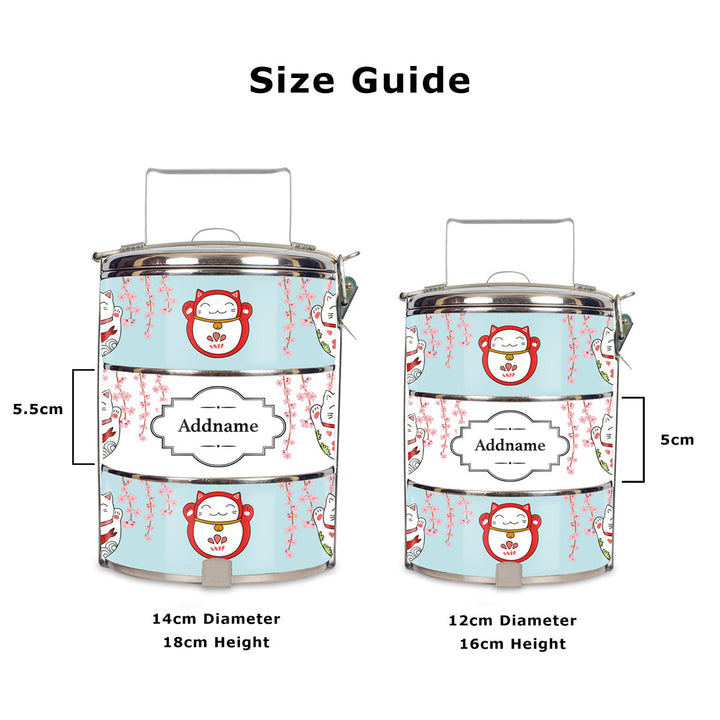 Teezbee.com - Fortune Cat Tiffin Carrier (Size Guide)
