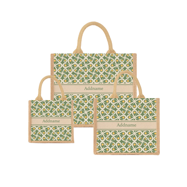 Teezbee.com - Mosaic Tile Jute Tote Bag (Natural)