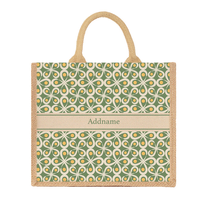 Teezbee.com - Mosaic Tile Jute Tote Bag (Natural | Large)