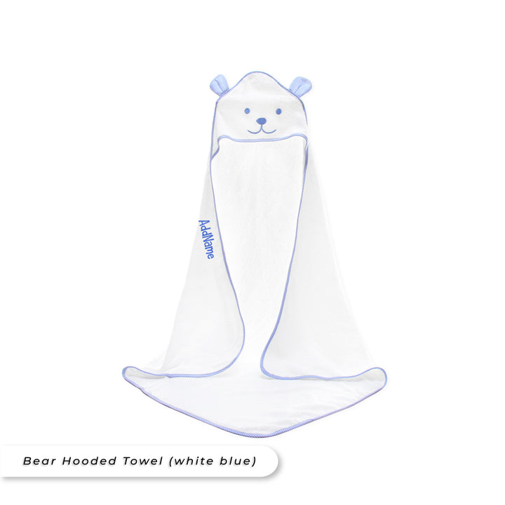 Teezbee.com - Hooded Kids Towel Wrap (White Blue)