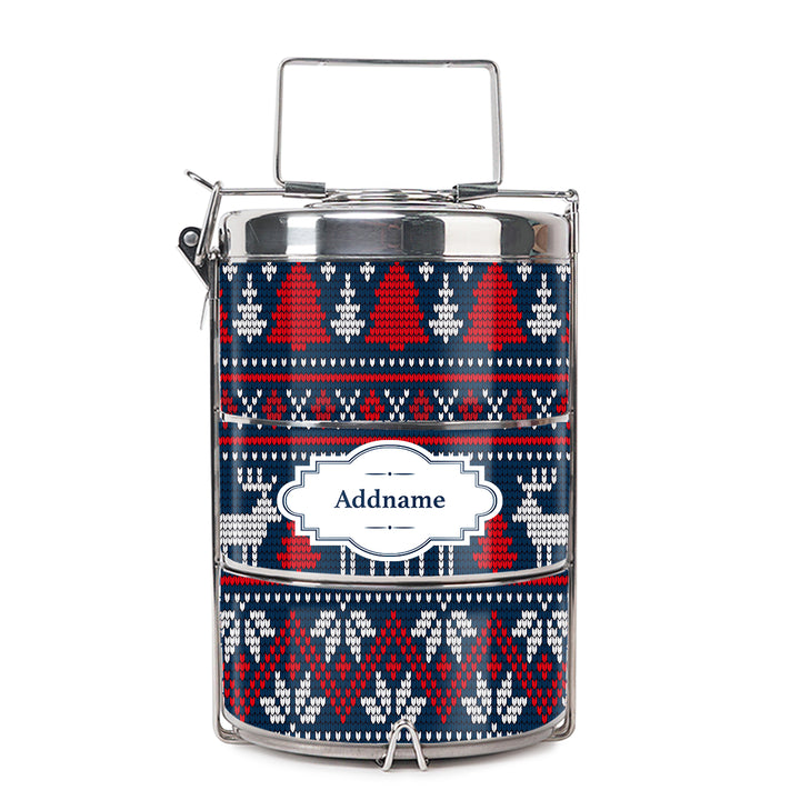 Teezbee.com - Knitted Christmas Insulated Tiffin Carrier