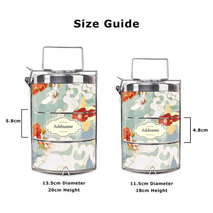 Teezbee.com - Koi of Wealth Insulated Tiffin Carrier (Premium | Size Guide)