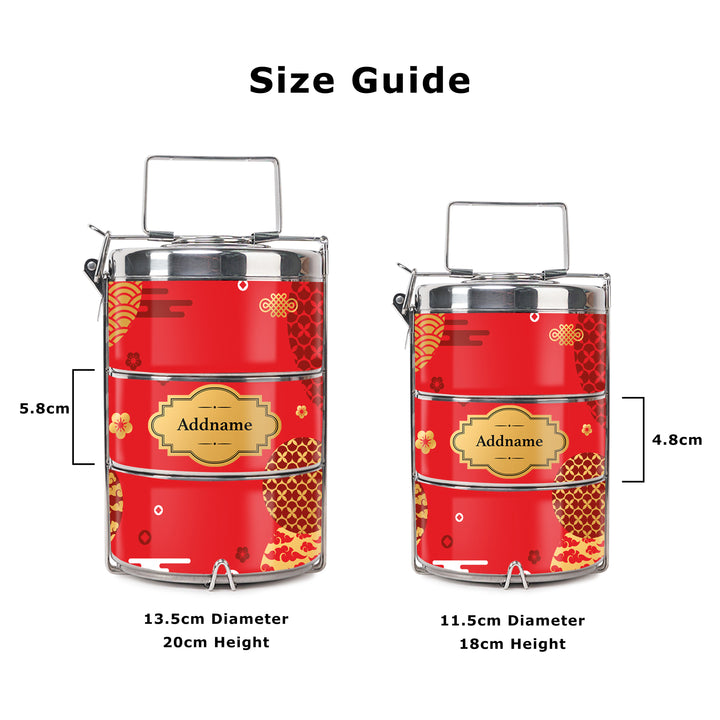Teezbee.com - Lunar Fortune Insulated Tiffin Carrier (Size Guide)