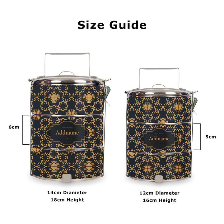 Teezbee.com - Elegant Mandala Tiffin Carrier (Size Guide)