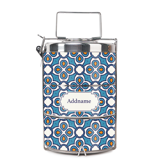 Teezbee.com - Moroccan Aegean Blue Insulated Tiffin Carrier