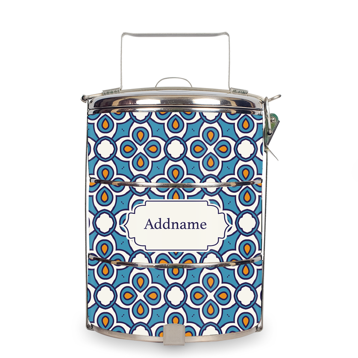 Teezbee.com - Moroccan Aegean Blue Tiffin Carrier