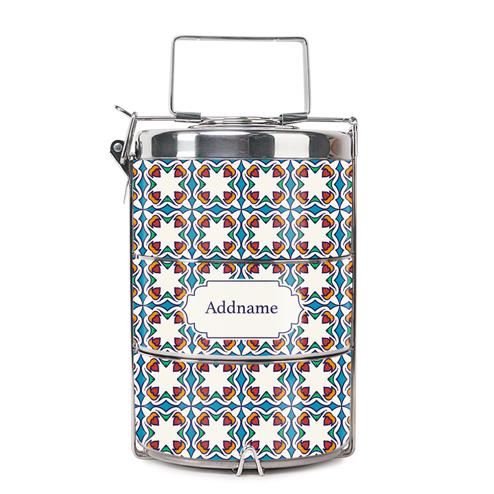 Teezbee.com - Moroccan Arabesque Pied Insulated Tiffin Carrier