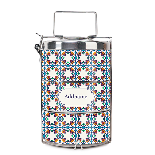 Teezbee.com - Moroccan Arabesque Pied Insulated Tiffin Carrier