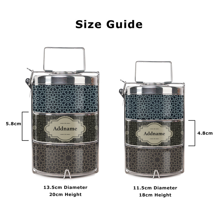 Teezbee.com - Arabsque Insulated Tiffin Carrier (Size Guide)
