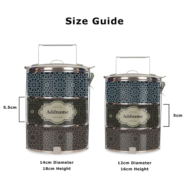 Teezbee.com - Arabsque Tiffin Carrier (Size Guide)