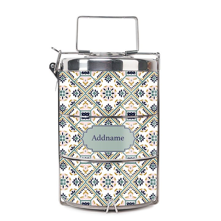 Teezbee.com - Moroccan Talavera Glaze Insulated Tiffin Carrier