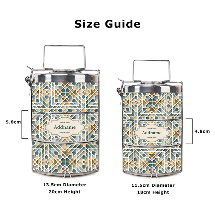 Teezbee.com - Arabesque Mandala Insulated Tiffin Carrier (Size Guide)