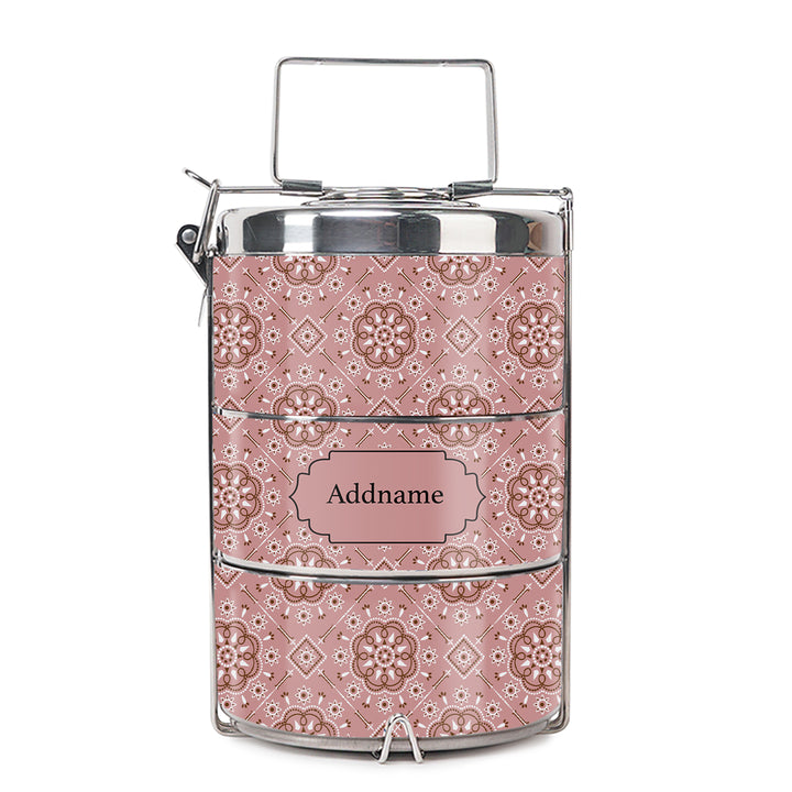 Teezbee.com - Mosaic Ornament Red Insulated Tiffin Carrier