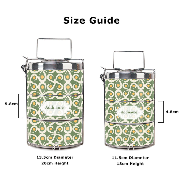 Teezbee.com - Mosaic Tile Insulated Tiffin Carrier (Size Guide)