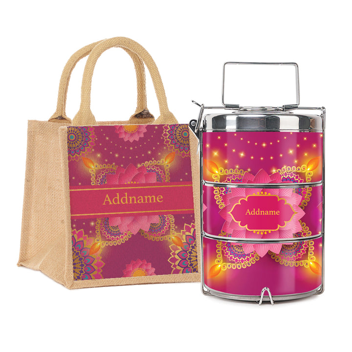 Teezbee.com - Diwali Mandala Insulated Tiffin Carrier & Lunch Bag