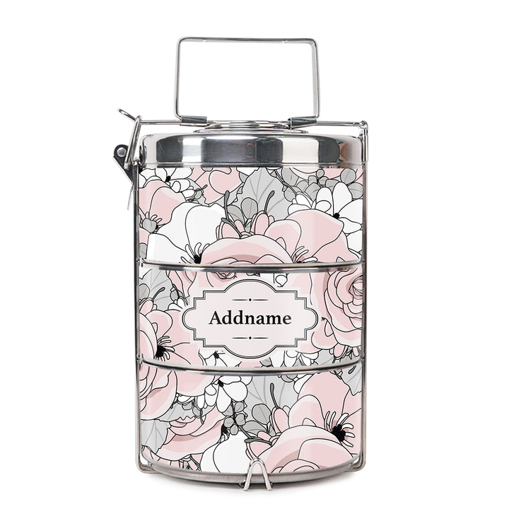 Teezbee.com - Pink Roses Insulated Tiffin Carrier